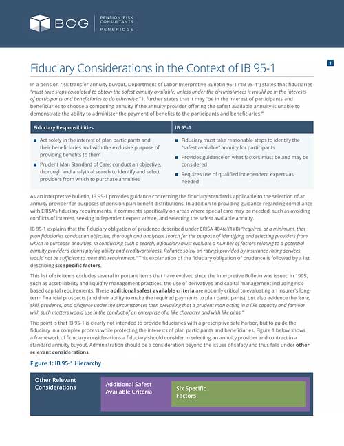 Fiduciary Considerations in the Context of IB 95-1