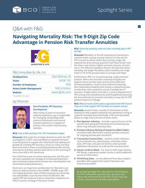 Navigating Mortality Risk: The 9-Digit Zip Code Advantage in Pension Risk Transfer Annuities